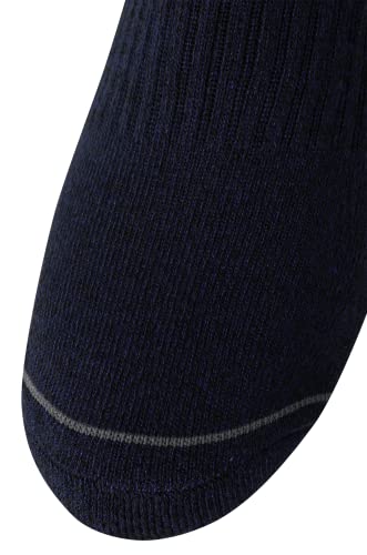 Nautica Men's Performance Quarter Socks with Cushioned Comfort (6 Pack), Size 6-12.5, Navy/Gray