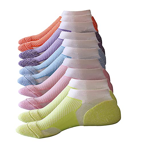 YBAOBAO Womens Performance Mesh Ventilating Comfort Athletic Socks ( 10 Pairs) (Multicolor, Shoe size:5-7)