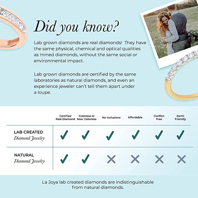 Lab Created Wedding Diamond Ring for Women | 10K White Gold Certified 1/2 CTW Diamond Promise Band, Anniversary Ring, Stackable Band and Wedding Band | Ring Size 8