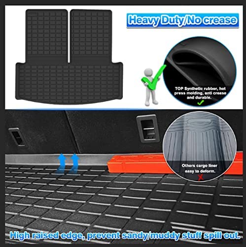 Cartist Cargo Liner Fits for Ford Explorer 2020-2024 2025 (6&7 Passenger) Accessories All Weather Trunk Liner for Explorer Behind 2nd Row (Trunk Mat with Backrest Mat)