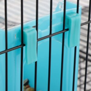 2 Pcs Pigeon Plastic Feeder, Bird Food Feeding Hanging Box for Bird Poultry Pigeon Parrot Parakeet Budgie Cage (One Hole)