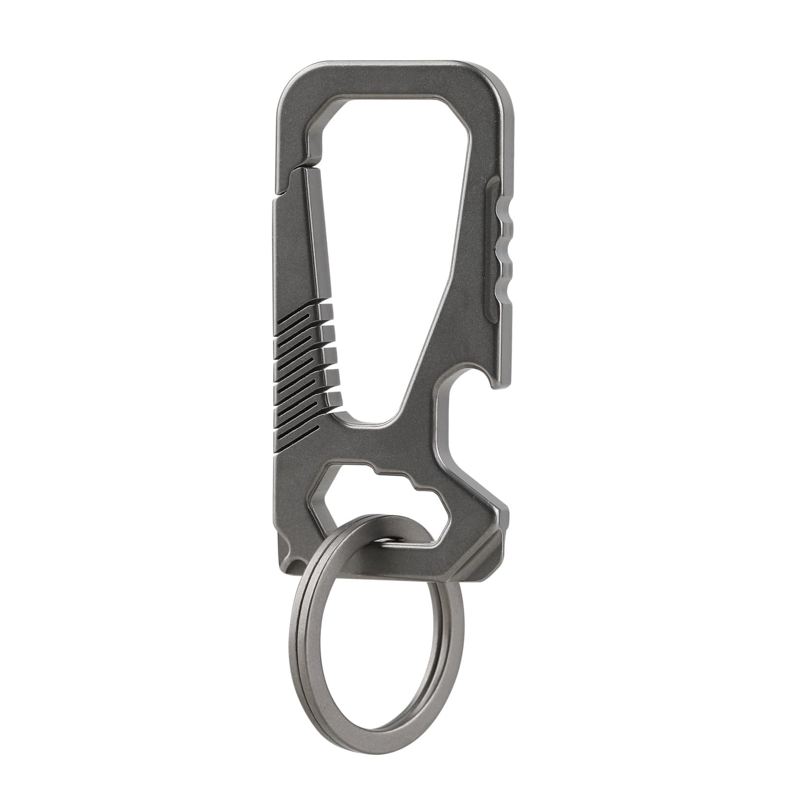 Imentha Titanium Carabiner Keychain with Bottle Opener - Heavy Duty Multifunctional EDC Key Chain for Camping, Hiking, and Everyday Use