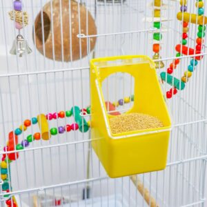 2 Pcs Pigeon Plastic Feeder, Bird Food Feeding Hanging Box for Bird Poultry Pigeon Parrot Parakeet Budgie Cage (One Hole)