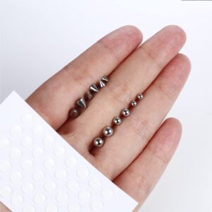 JOERICA Fake Nose Eyebrow Ring Fake Lip Labret Studs Replacement Ball with 40pcs Sticker Faux Nose Studs Non-Piercing Body Jewelry Fake Skin Piercing