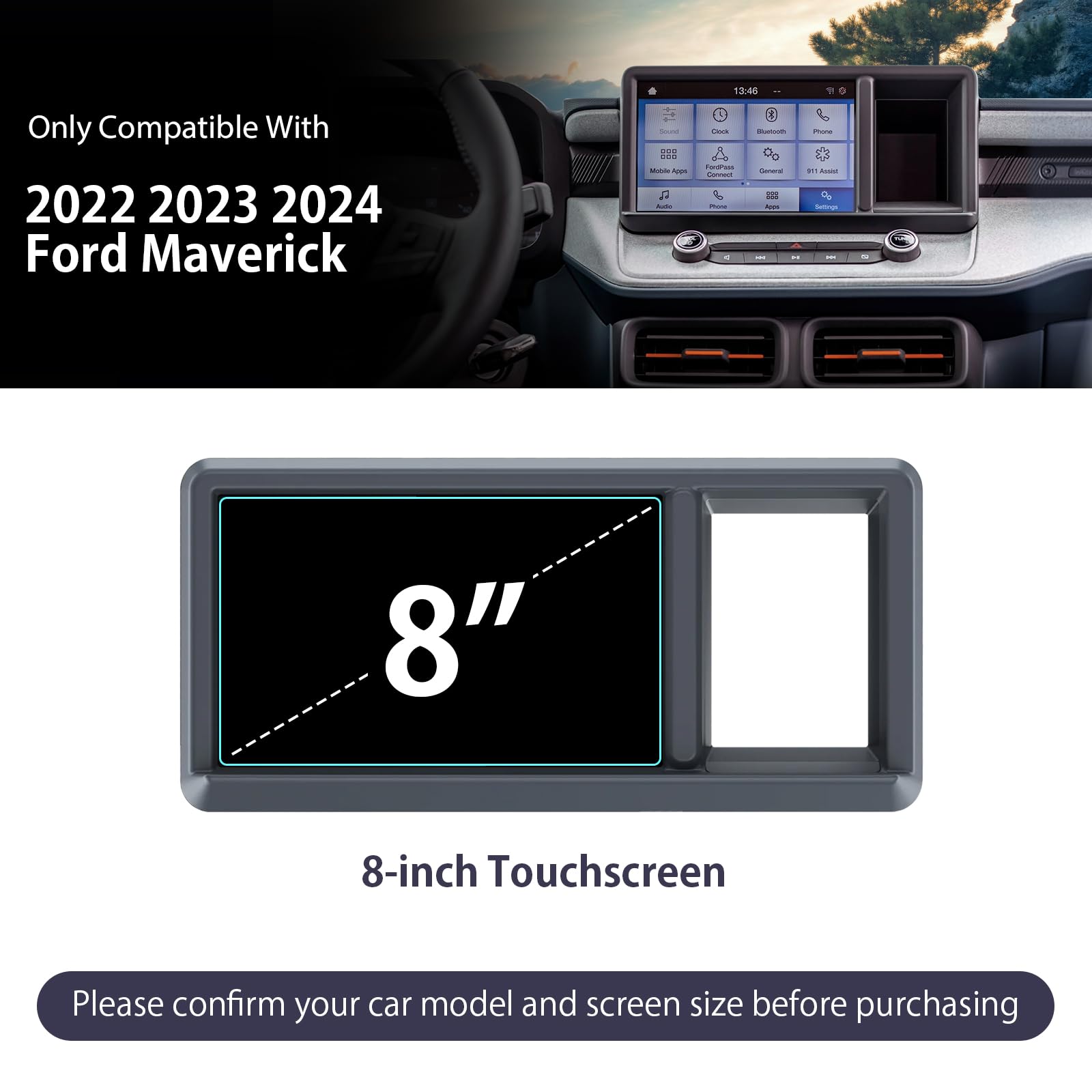 LUWU Ford Screen Protector for 2022 2023 2024 Ford Maverick XL/XLT/Lariat 8-Inch Touchscreen 2024 Ford Maverick Accessories Tempered Glass Anti-fingerprint Ford Maverick Touchscreen 2025 Ford Maverick