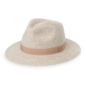 wallaroo hat company women’s petite charlie fedora – upf 50+ sun protection, packable design and adjustable sizing for smaller crown sizes – stylish sun-safe hat for travel and everyday (ivory/taupe)