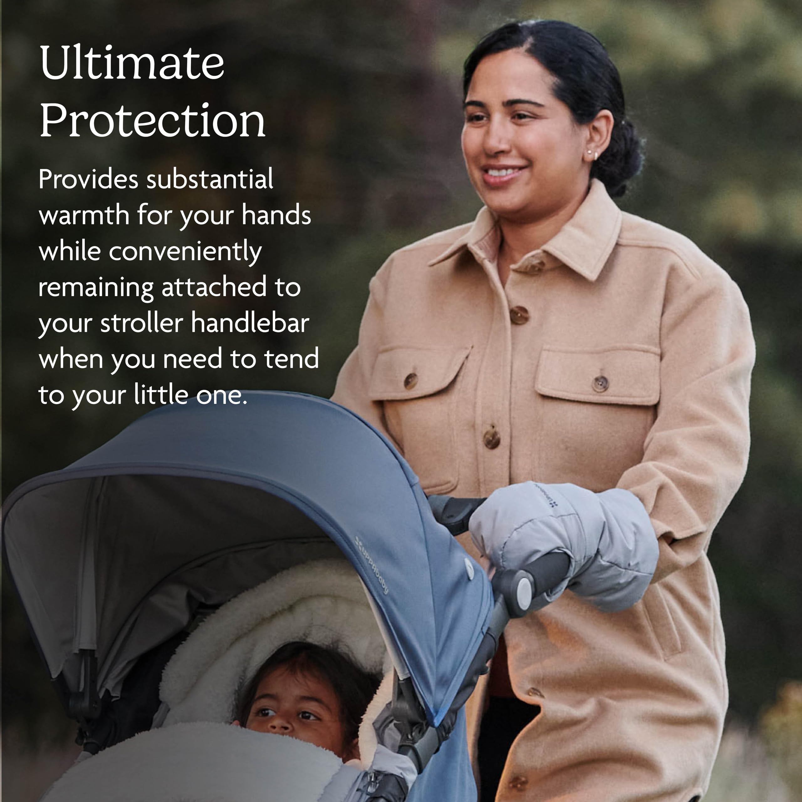 UPPAbaby CozyHandmuff/Easily Attaches to Stroller Handlebars/Ultra-Plush, Weather-Proof Hand Protection/Stella (Grey)