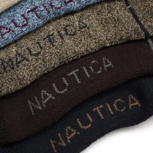 Nautica Men's Dress Socks - Light-Cushion Crew Socks (5 Pack), Size 6-12.5, BrownKhaki