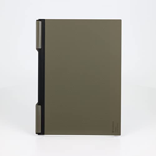 Kokuyo Bizrack Clipnote Punchless, Clip Folder, Holds up to 25 Sheets, A4-S, Olive Green, Japan Import (NO-BRCN202DG)