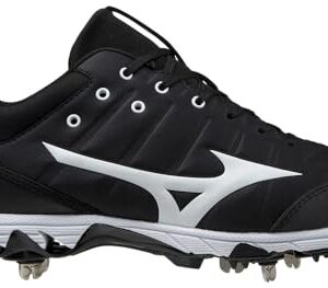 Mizuno mens 9-spike Ambition 9 Spike Men s Metal Baseball Cleat 10 1 2, Black/White, 10.5 US