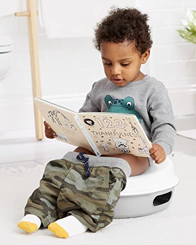 Skip Hop Potty Training Toilet, Go Time 3-in-1 Potty, White/Grey