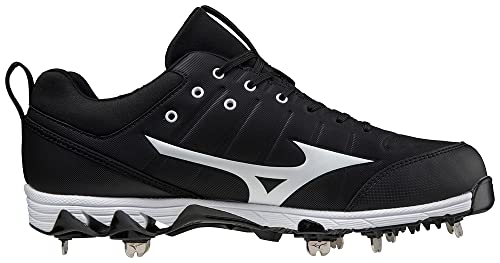 Mizuno mens 9-spike Ambition 9 Spike Men s Metal Baseball Cleat 10 1 2, Black/White, 10.5 US