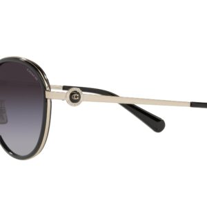 Coach HC7129 Sunglasses, Black/Grey Gradient, 54 mm