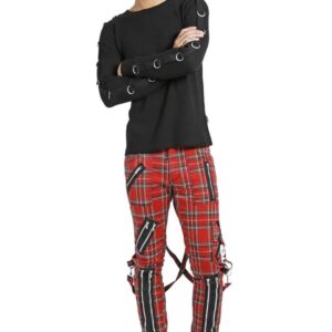 Tripp NYC Mens Punk Bondage Pants [Red Plaid] 30