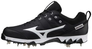 mizuno mens 9-spike ambition 9 spike men s metal baseball cleat 10 1 2, black/white, 10.5 us