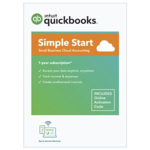 QuickBooks Online Simple Start 2022, 1 Year Subscription [Online Code]