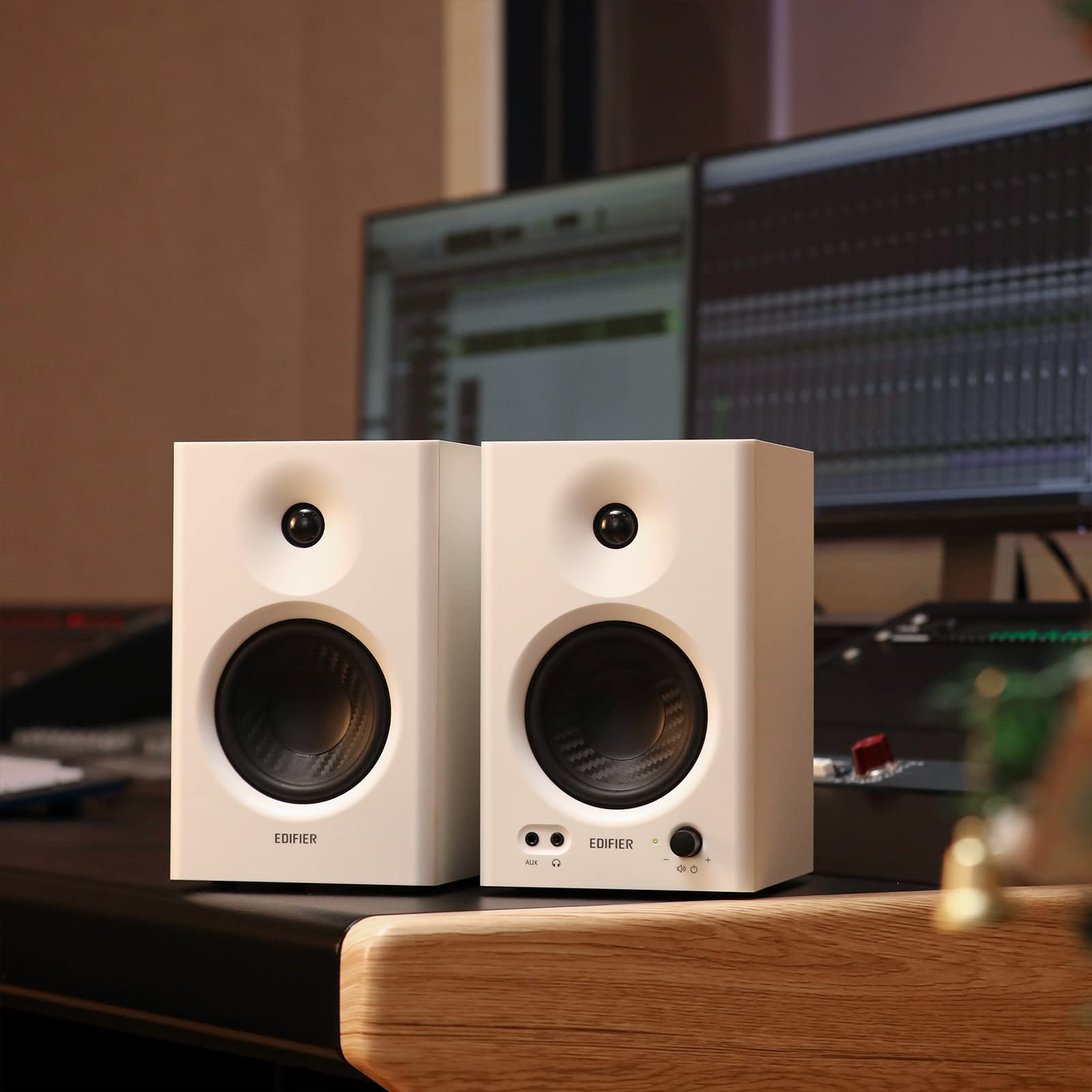 Edifier MR4 Powered Studio Monitor Speakers, 4" Active Near-Field Monitor Speaker - White (Pair)