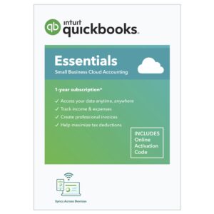 quickbooks online essentials 2022, 1 year subscription - 3 user [online code]