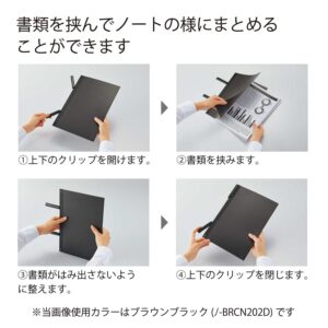 Kokuyo Bizrack Clipnote Punchless, Clip Folder, Holds up to 25 Sheets, A4-S, Olive Green, Japan Import (NO-BRCN202DG)