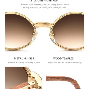 HEPIDEM 100% Really Buffalo Horn Luxury 720pcs Diamonds BUffs Sunglasses 7550179 (Wood Frame Gradient Tea Lens)