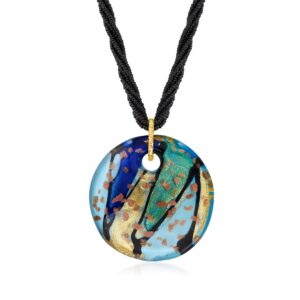 ross-simons italian murano glass pendant necklace with 18kt gold over sterling. 20 inches