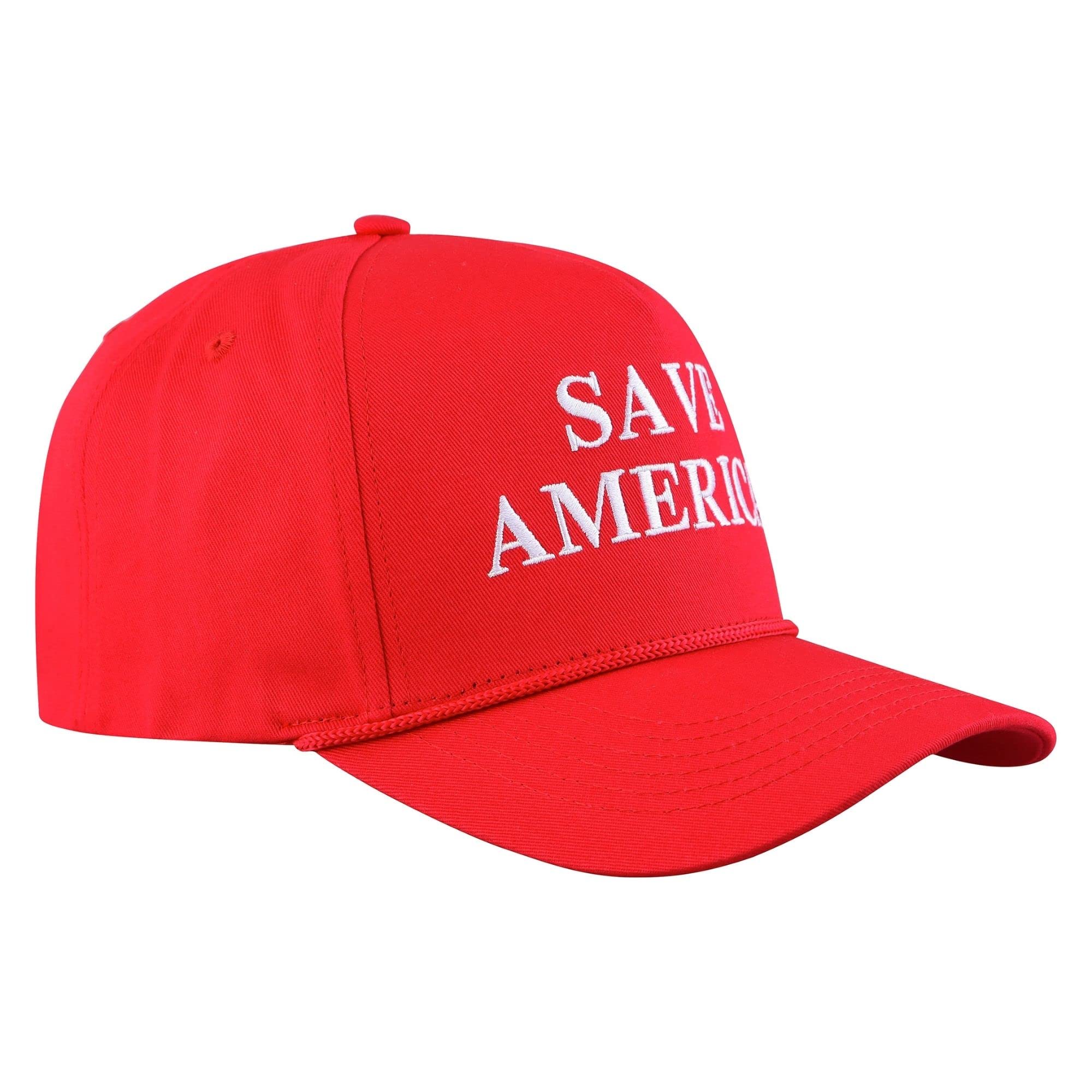 Donald Trump Red Save America Hat | Trump 2024 MAGA Style USA Trucker Hat for Republicans and President Supporters | Great for Trump Rally