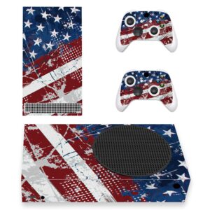 PlayVital Impression US Flag Custom Vinyl Skins for Xbox Core Wireless Controller, Wrap Decal Cover Stickers for Xbox Series S Console Controller