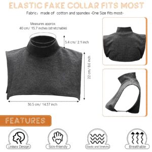 Fake Turtleneck Dickey Detachable Collars Set Half Top Mock Blouse Collar for Women Men (Navy, Khaki, White, Dark Gray, Black,5 Pieces)