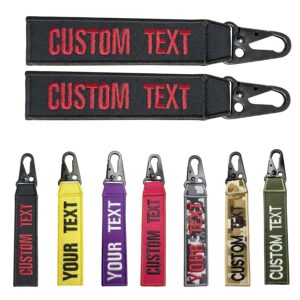 silkmilk Custom Keychain, Personalized Keyring Double Sided Embroidery, Automotive Key Chain For Motorcycle Car & Bike (1-Line-Text)