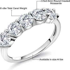 VINSON Forever Classic Moissanite Women Engagement Band Ring (0.80cttw, Round 3.5mm, Available in size All Size) (14)