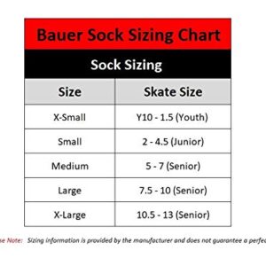 Bauer Hockey Performance Skate Sock ('21), Tall (Small), Black , 1059308