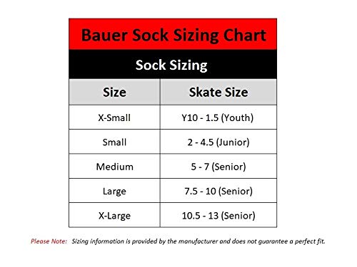 Bauer Hockey Performance Skate Sock ('21), Tall (Small), Black , 1059308