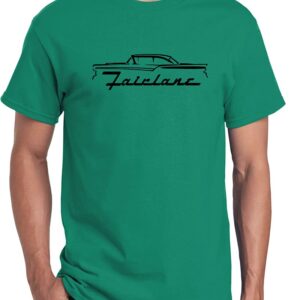 1957 1958 1959 Ford Fairlane Hardtop Classic Outline Design Print Tshirt X-Large KellyGreen