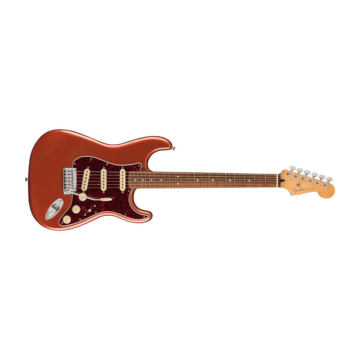 Fender Player Plus Stratocaster Electric Guitar, with 2-Year Warranty, Aged Candy Apple Red, Pau Ferro Fingerboard