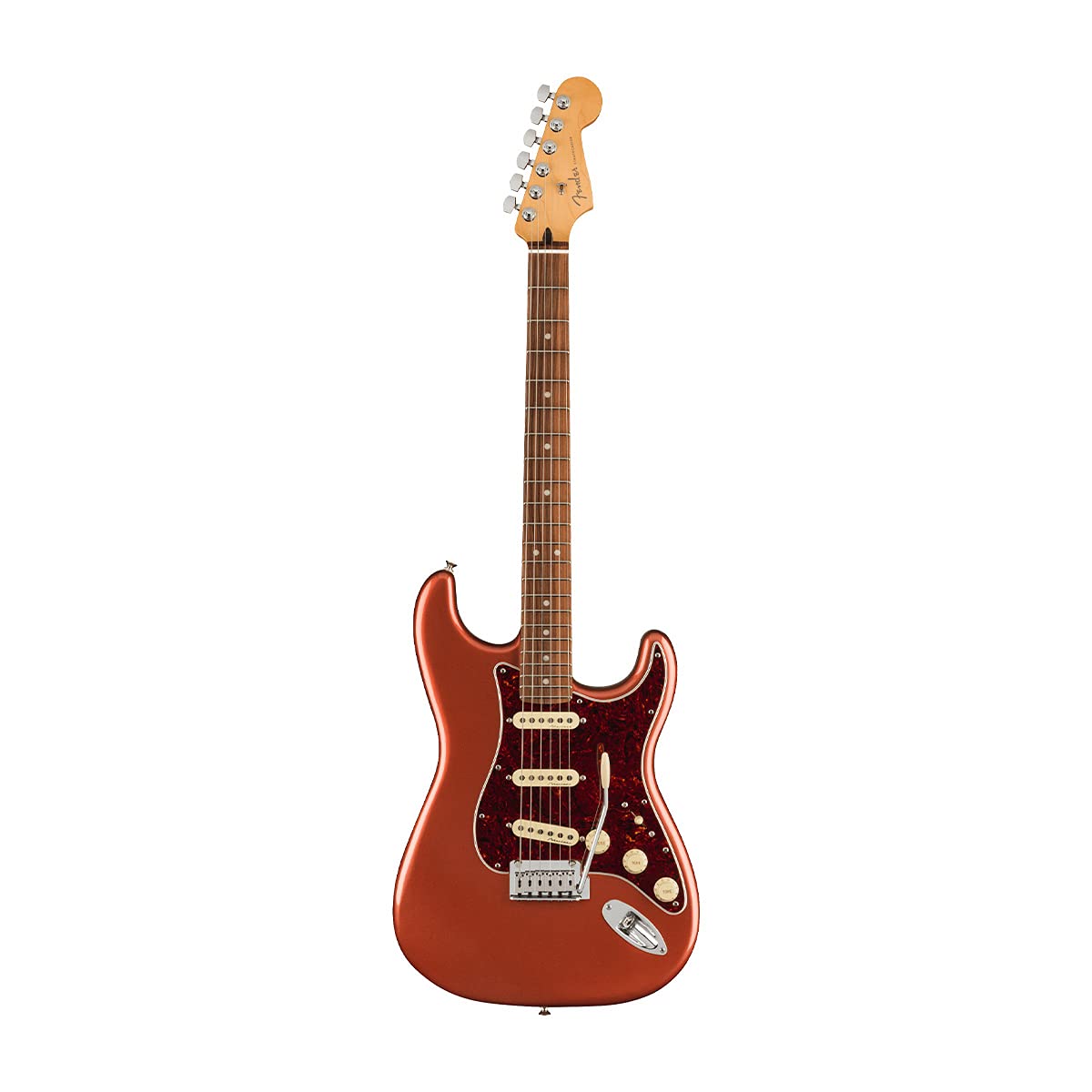 Fender Player Plus Stratocaster Electric Guitar, with 2-Year Warranty, Aged Candy Apple Red, Pau Ferro Fingerboard