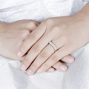 VINSON Forever Classic Moissanite Women Engagement Band Ring (0.80cttw, Round 3.5mm, Available in size All Size) (14)