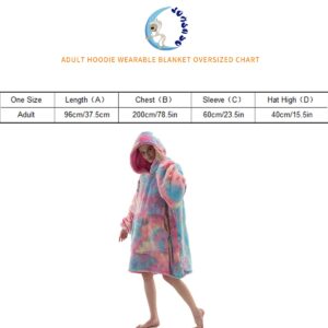 COSUSKET Adult Hoodie Wearable Blanket, Tie Dye Super Cozy Warm and Oversized Sherpa Blanket Hooded for Women