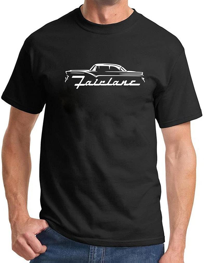 1955 1956 Ford Fairlane Hardtop Classic Outline Design Print Tshirt XX-Large Black