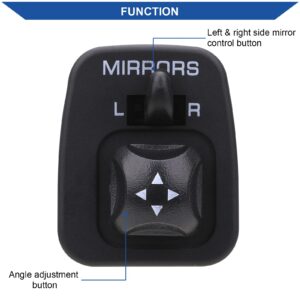 Obaee Mirror Control Switch Button Compatible with Ford F150 F250 F350 Excursion Expedition Escort Thunderbird Windstar Lobo Replaces F65Z17B676AB Front Driver Side Door Power Mirror Control Switch