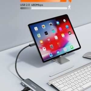 CableCreation USB-C Hub 4K 60Hz, 5-in-1 USB C Multiport Adapter with HDMI and 3 USB 3.0 Ports, 100W Power Delivery, Compatible with MacBook Pro, MacBook Air, Mac Mini, iPad Pro, Surface Pro, XPS