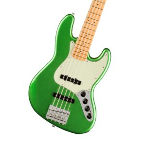 fender player plus 5-string jazz bass, cosmic jade, maple fingerboard