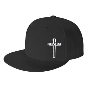 snapback hats for men,jesus christian cross flat brim bill, embroidery adjustable hip hop plain baseball cap