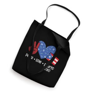 Peace Love Puerto Rico Puerto Rican Flag Tote Bag