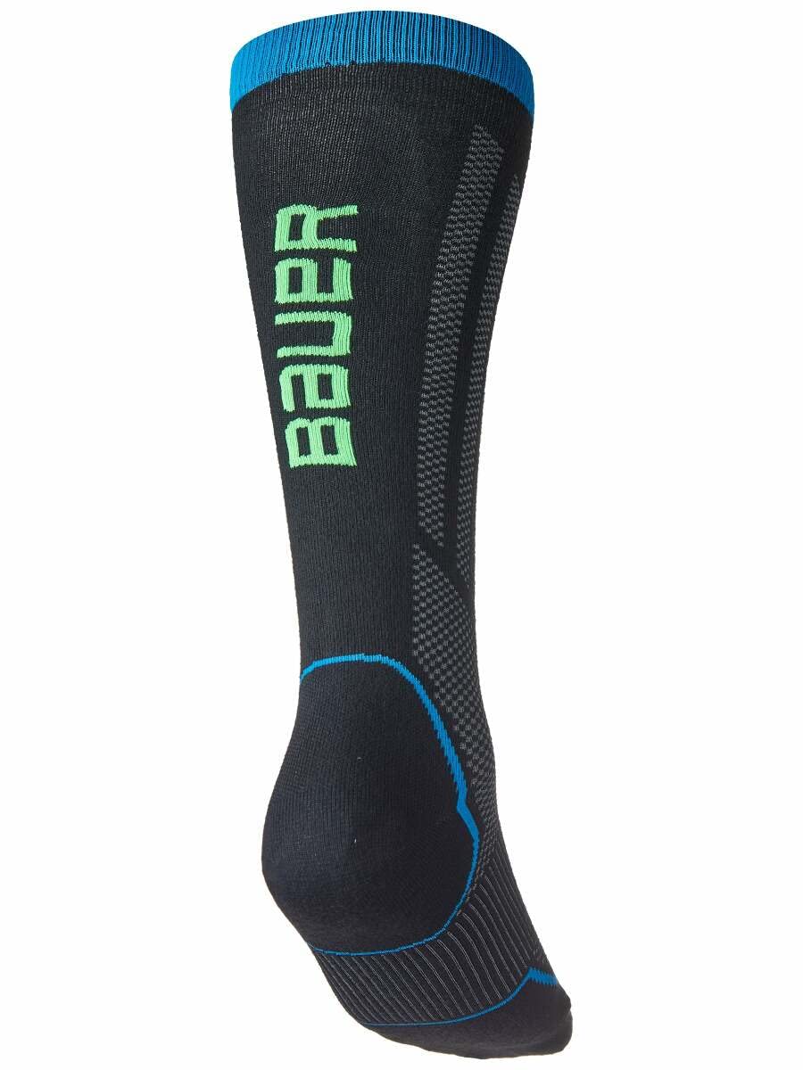 Bauer Hockey Performance Skate Sock ('21), Tall (Small), Black , 1059308