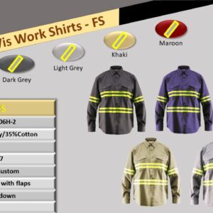 Premium High Visibility Hi Vis Reflective Safety Work Shirts - Long Sleeve (Large, Dark Grey)