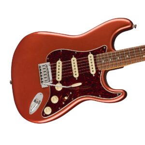 Fender Player Plus Stratocaster Electric Guitar, with 2-Year Warranty, Aged Candy Apple Red, Pau Ferro Fingerboard