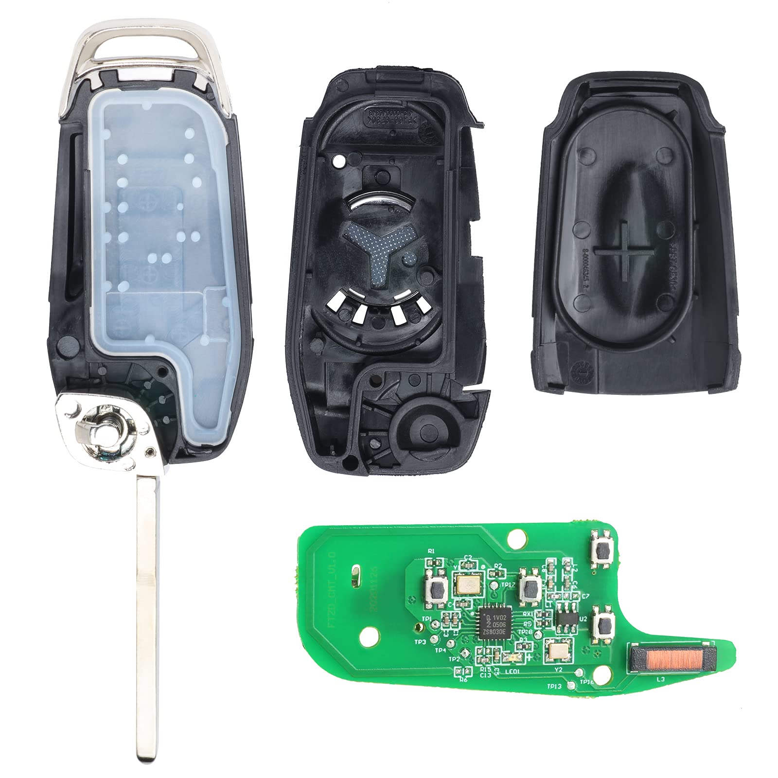 Keymall Flip Key Fob Keyless Entry Remote Control for Ford F150/F250/F350/F450/F550 2017-2020 for Ford Ranger 2019 2020(FCC ID:N5F-A08TDA P/N:164-R8134) 4 Buttons (Aftermarket)