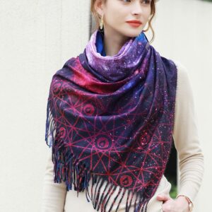 RIIQIICHY Pashmina Shawls and Wraps for Evening Dresses Fall Winter Scarfs for Women Blanket Scarf Painting Printed Scarves