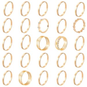 onesing 25 pcs knuckle rings for women stackable rings set vintage joint finger gold rings for women men