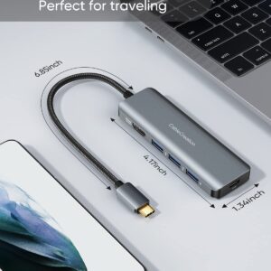 CableCreation USB-C Hub 4K 60Hz, 5-in-1 USB C Multiport Adapter with HDMI and 3 USB 3.0 Ports, 100W Power Delivery, Compatible with MacBook Pro, MacBook Air, Mac Mini, iPad Pro, Surface Pro, XPS